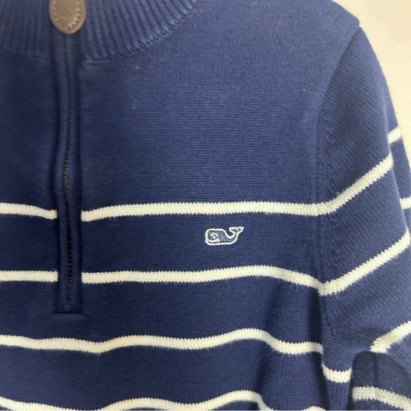 Vineyard Vines Blue and White Zip Up Sweater - Picture 3 of 4